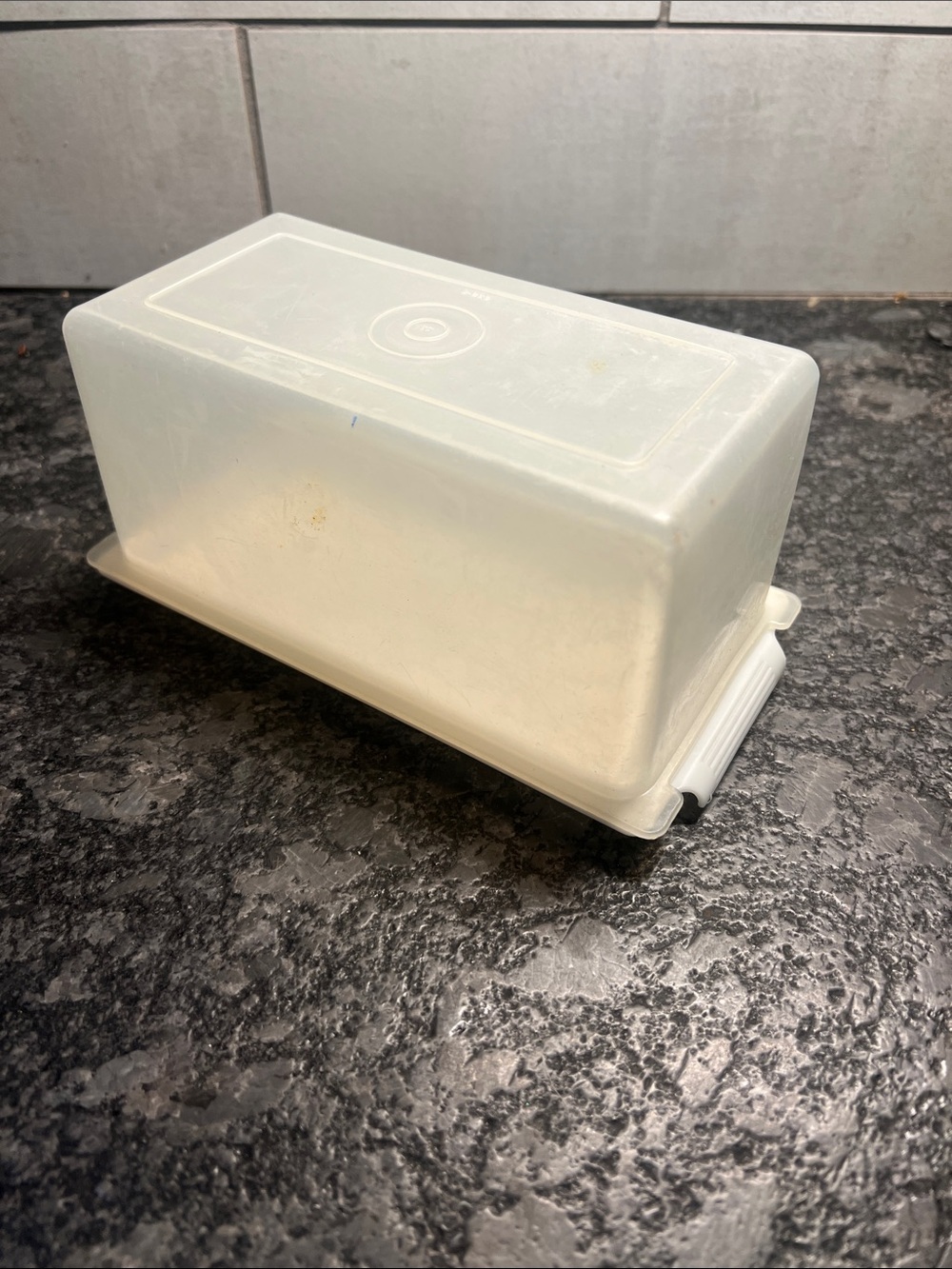 Tupperware Vintage Clear Butter Dish - Rectangular Plastic Cover